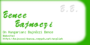 bence bajnoczi business card